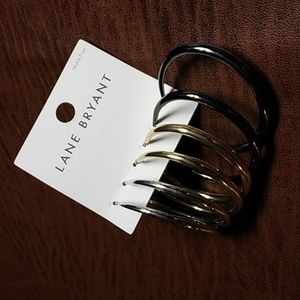 Lane Bryant NWT Earrings Set - 3 Pairs Silver, Gold, and Dark Gray Hoops